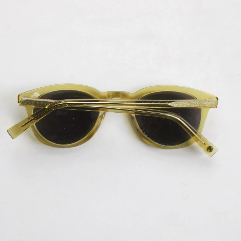 Warby Parker Downing 16 933 in Lemon Yellow with Blue Lenses Sunglasses Unisex - Picture 4 of 6